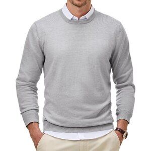 Men's Wool Blend Sweaters Classic Crew Neck Casual Old Money Fall Sweaters